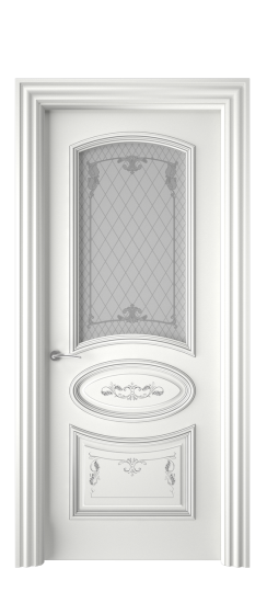 Багет 3 ДО | Белая эмаль патина серебро