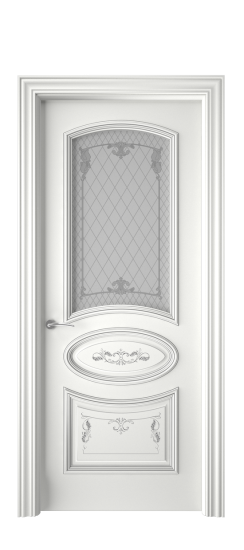 Багет 3 ДО | Белая эмаль патина серебро