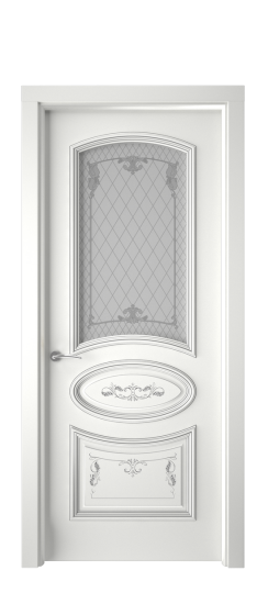 Багет 3 ДО | Белая эмаль патина серебро