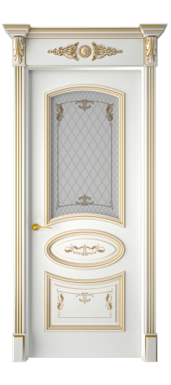 Багет 3 ДО | Белая эмаль патина золото