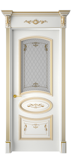 Багет 3 ДО | Белая эмаль патина золото