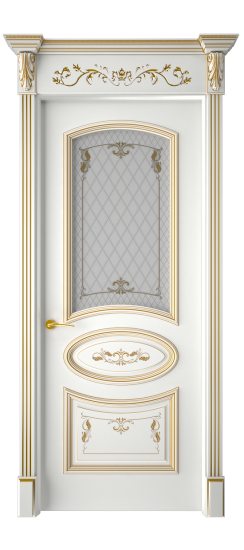 Багет 3 ДО | Белая эмаль патина золото