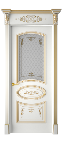 Багет 3 ДО | Белая эмаль патина золото