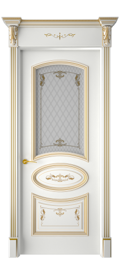 Багет 3 ДО | Белая эмаль патина золото