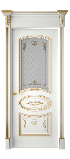 Багет 3 ДО | Белая эмаль патина золото