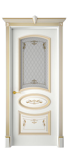 Багет 3 ДО | Белая эмаль патина золото