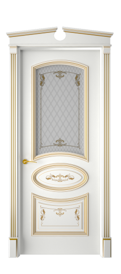 Багет 3 ДО | Белая эмаль патина золото