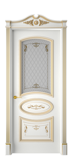 Багет 3 ДО | Белая эмаль патина золото