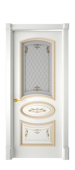 Багет 3 ДО | Белая эмаль патина золото