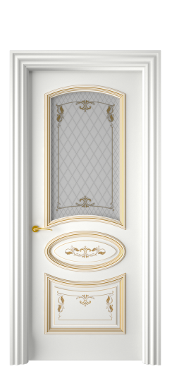 Багет 3 ДО | Белая эмаль патина золото