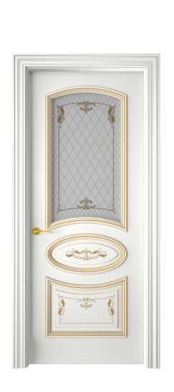 Багет 3 ДО | Белая эмаль патина золото