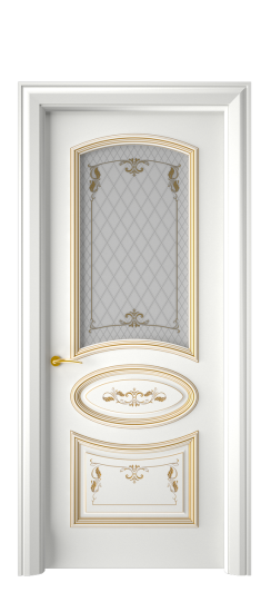 Багет 3 ДО | Белая эмаль патина золото