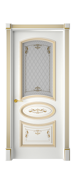 Багет 3 ДО | Белая эмаль патина золото