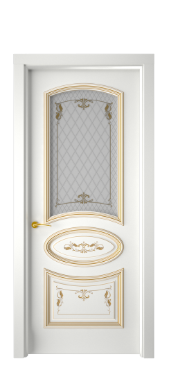 Багет 3 ДО | Белая эмаль патина золото