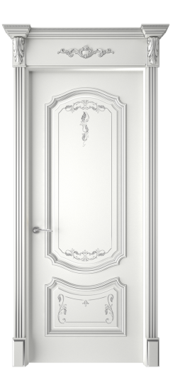 Багет 4 ДГ | Белая эмаль патина серебро