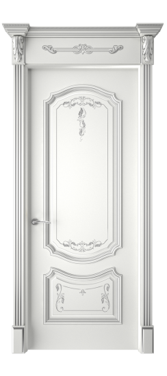 Багет 4 ДГ | Белая эмаль патина серебро