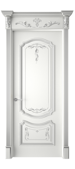 Багет 4 ДГ | Белая эмаль патина серебро