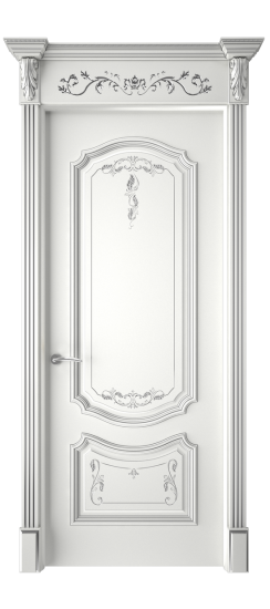 Багет 4 ДГ | Белая эмаль патина серебро