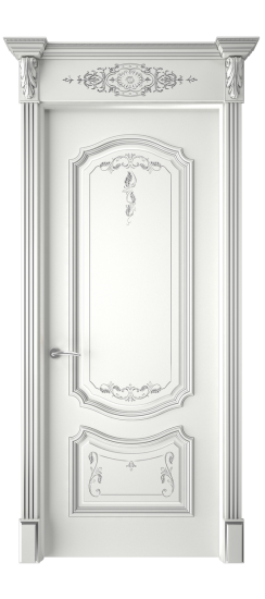 Багет 4 ДГ | Белая эмаль патина серебро