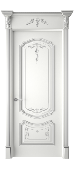 Багет 4 ДГ | Белая эмаль патина серебро