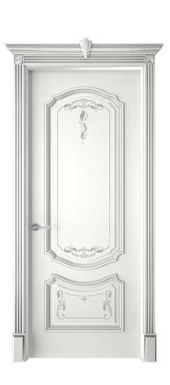 Багет 4 ДГ | Белая эмаль патина серебро