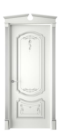 Багет 4 ДГ | Белая эмаль патина серебро