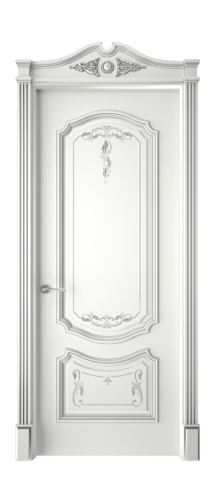 Багет 4 ДГ | Белая эмаль патина серебро