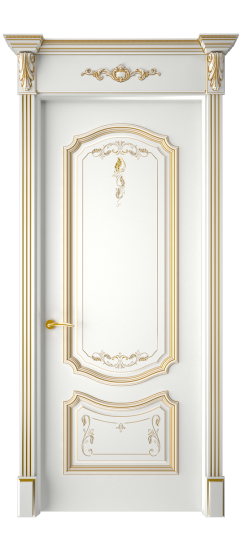 Багет 4 ДГ | Белая эмаль патина золото