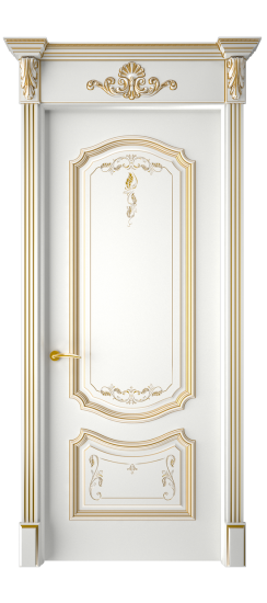 Багет 4 ДГ | Белая эмаль патина золото