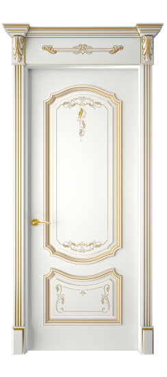 Багет 4 ДГ | Белая эмаль патина золото