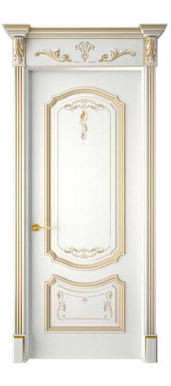 Багет 4 ДГ | Белая эмаль патина золото