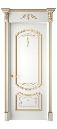 Багет 4 ДГ | Белая эмаль патина золото