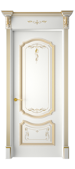 Багет 4 ДГ | Белая эмаль патина золото