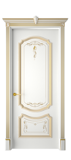 Багет 4 ДГ | Белая эмаль патина золото