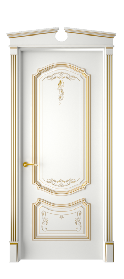 Багет 4 ДГ | Белая эмаль патина золото