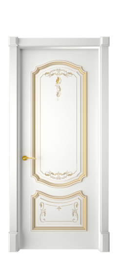 Багет 4 ДГ | Белая эмаль патина золото