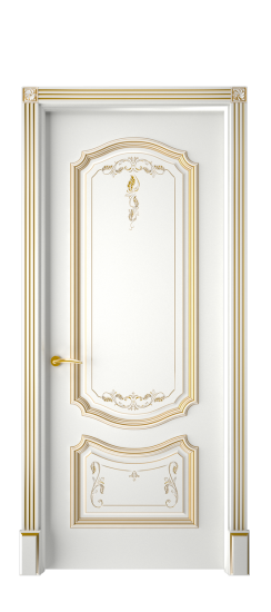 Багет 4 ДГ | Белая эмаль патина золото