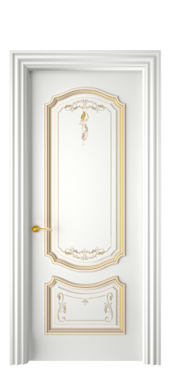 Багет 4 ДГ | Белая эмаль патина золото