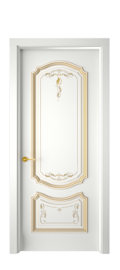 Багет 4 ДГ | Белая эмаль патина золото