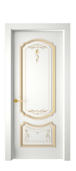 Багет 4 ДГ | Белая эмаль патина золото