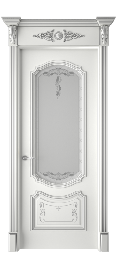 Багет 4 ДО | Белая эмаль патина серебро