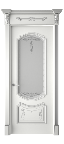 Багет 4 ДО | Белая эмаль патина серебро