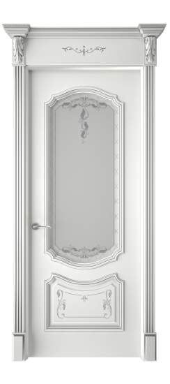 Багет 4 ДО | Белая эмаль патина серебро