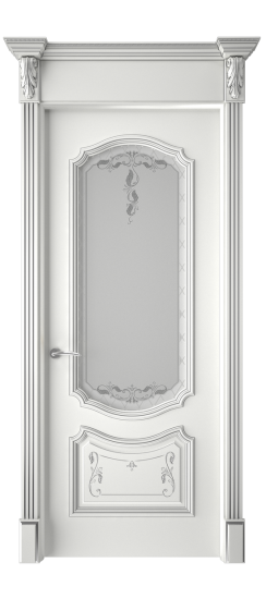 Багет 4 ДО | Белая эмаль патина серебро