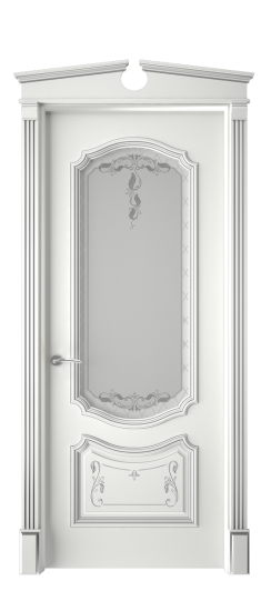 Багет 4 ДО | Белая эмаль патина серебро