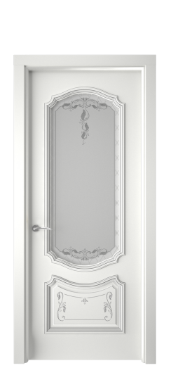 Багет 4 ДО | Белая эмаль патина серебро