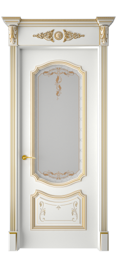 Багет 4 ДО | Белая эмаль патина золото