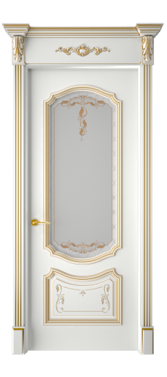 Багет 4 ДО | Белая эмаль патина золото