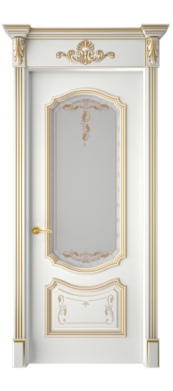 Багет 4 ДО | Белая эмаль патина золото