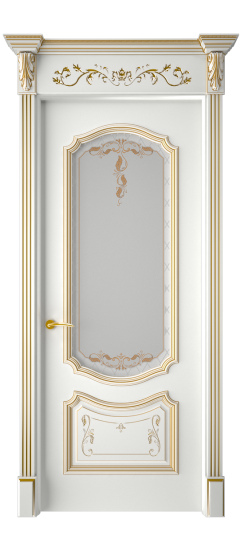 Багет 4 ДО | Белая эмаль патина золото